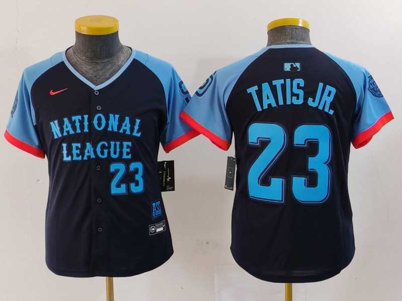 Youth San Diego Padres #23 Fernando Tatis Jr Number Navy 2024 All Star Limited Stitched Jersey->2024 mlb all-star->MLB Jersey